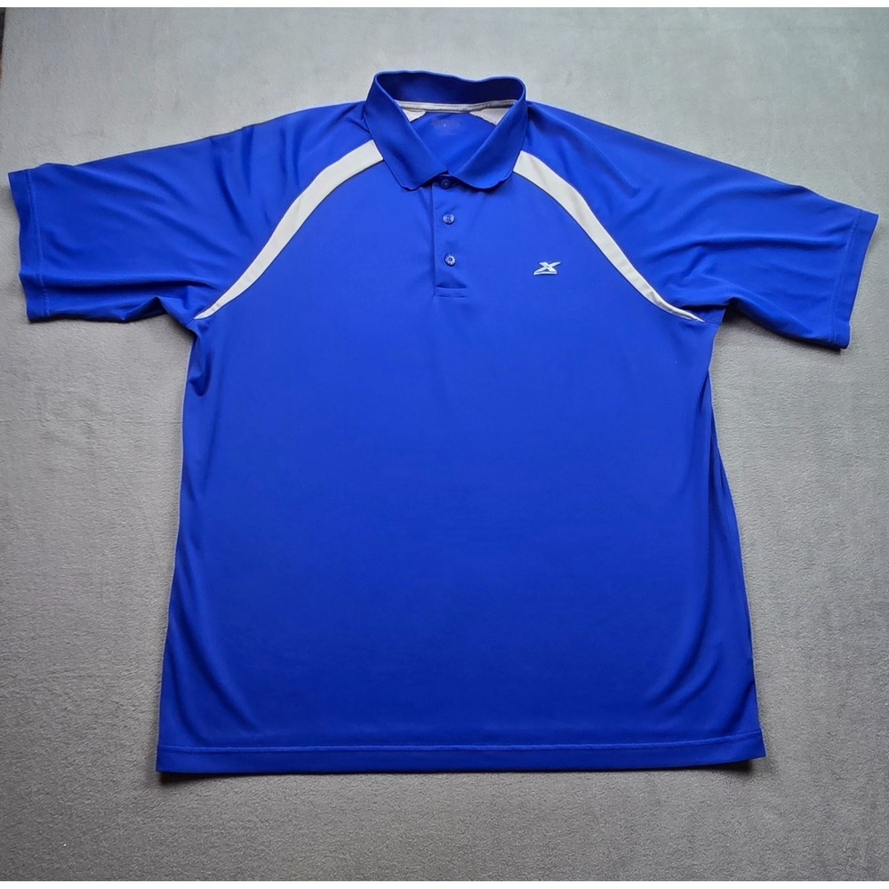 GSX Men's XL Blue Polo Performance Polo Polyester Outdoor Golf‎ Short Sleeve